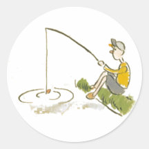 Boy Fishing Sticker
