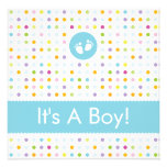 Boy Footprint Dots invitations