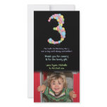 Boy Girl 3rd Birthday Balloons Thank You Photo Photo Card Template