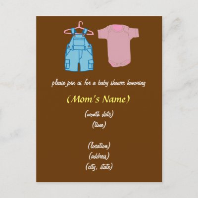 Designer Baby Girl Clothes on Boy   Girl Clothes Gender Neutral Baby Shower Postcards From Zazzle