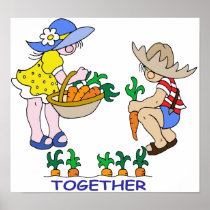 Boy & Girl Gardener Print