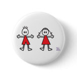 Boy & Girl in Red Pinback Button