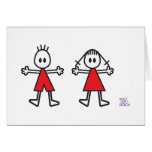 Boy & Girl in Red Greeting Cards