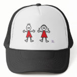 Boy & Girl in Red Trucker Hats