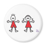 Boy & Girl in Red Magnets