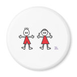 Boy & Girl in Red Refrigerator Magnets