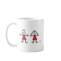 Boy & Girl in Red mugs by planetconnie Boy & Girl in Red mugs