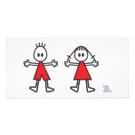 Boy &amp; Girl in Red Personalized Photo Card