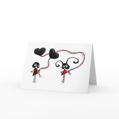 boy + girl = love greeting card by poOk_koOtiE_clothing