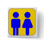 BOY GIRL ROAD SIGN SCHOOL BUTTON