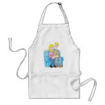 Boy Girl Sit on Couch aprons
