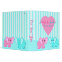 Boy/Girl Twins Baby Elephants Photo Binder binder