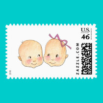 Boy Girl Twins Graphic postage