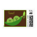 Boy Girl Twins In A Pea Pod Postage stamp