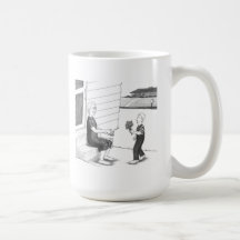 Boy Giving Grandmother Flowers Mug