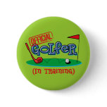 Boy Golfer In Training Button