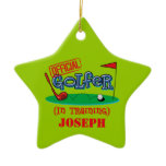 Boy Golfer In Training Personalized Ornament