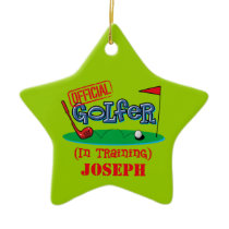 Boy Golfer In Training Personalized Ornament