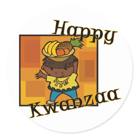 Boy Happy Kwanzaa Round Stickers