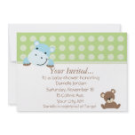 Boy Hippo Baby Shower Invitation