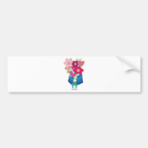 boy holding flowers bumper stickers