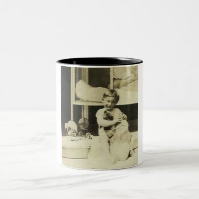 Boy holding teddy bear Mug by amazingvintage