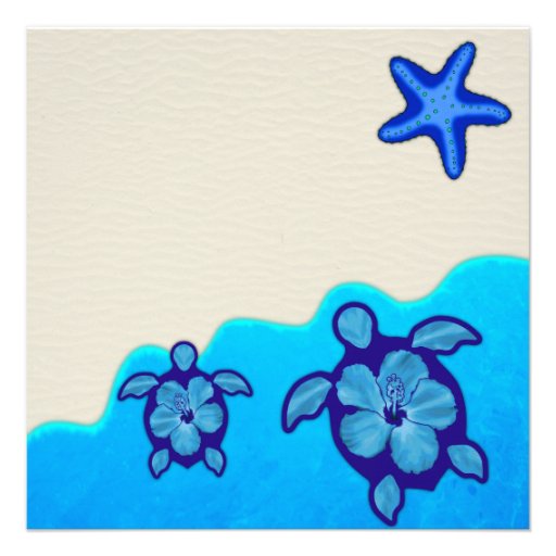 Boy Honu Baby Shower Announcements