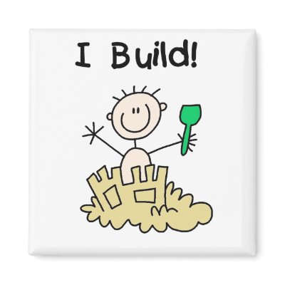 Boy I Build Sand Castle Magnet by stick_figures