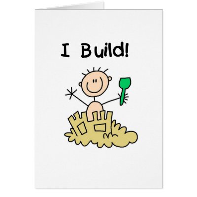 Boy I Build Sand Castles Card by stick_figures