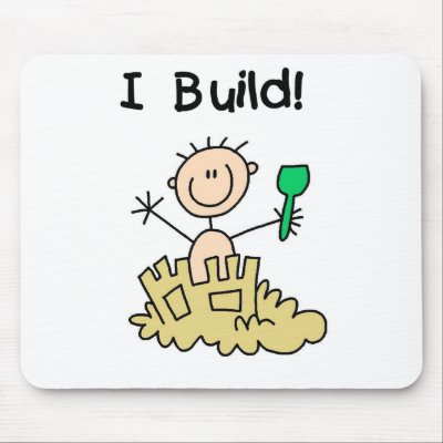Boy I Build Sand Castles Mousepad by stick_figures