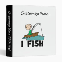 Boy I Fish 3 Ring Binder