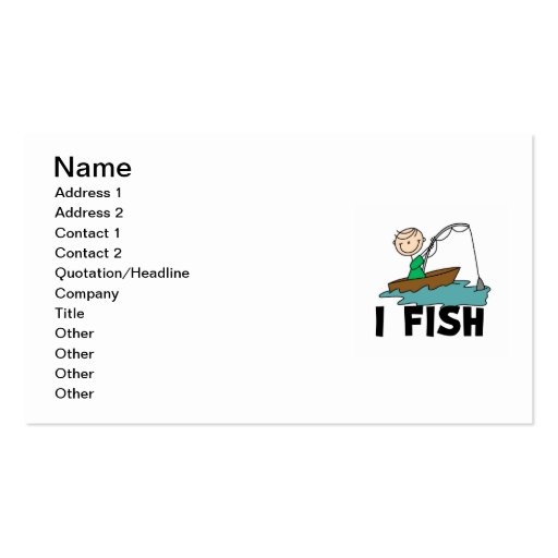 Boy I Fish Business Card Templates (front side)