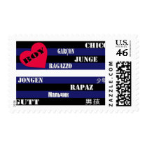 Boy in Many Languages Stamp