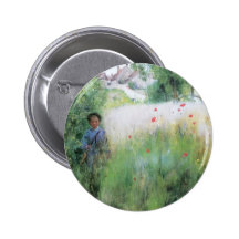 Boy in Meadow - Sommerbilder Buttons