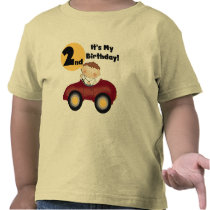 Boy in Red Car 2nd Birthday Tshirts and Gifts