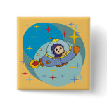 Boy in Space Ship Tshirts and Gifts Button