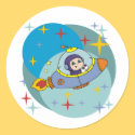 Boy in Spaceship stickers