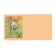 Boy in the Grass Custom Shipping Labels