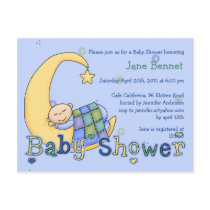Boy in the Moon • Baby Shower Invitation postcards