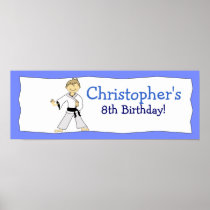 BOY KARATE KUNG FU Personalized Birthday Banner Poster