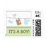 Boy Laundry Baby Announcement Stamp (green) Boy Laundry Baby Announcement Stamp (green)