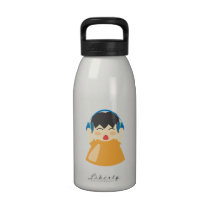 Boy Listening to Headphones Reusable Water Bottles