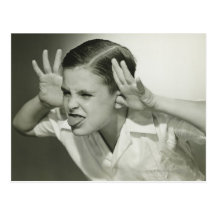 Boy Making Face Post Card