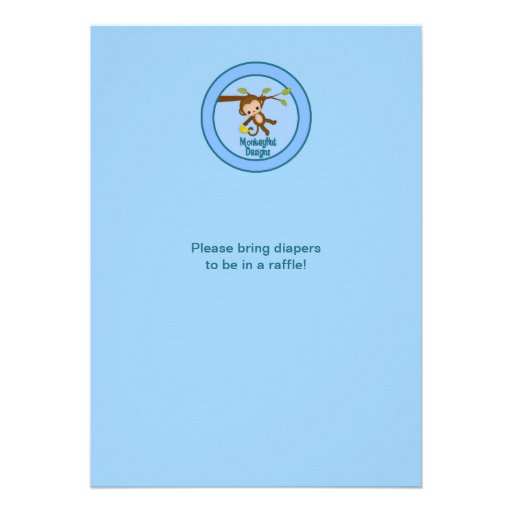 Boy Monkey Baby Shower Invitations BLUE MM2