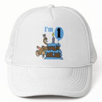 Boy Monkey I'm 1 Birthday Tshirts and Gifts Trucker Hats