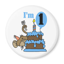 Boy Monkey I'm 1 Birthday Tshirts and Gifts Magnet