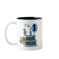 Boy Monkey I'm 1 Birthday Tshirts and Gifts Mugs
