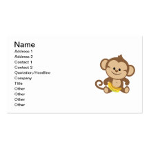Boy Monkey With Banana Business Card