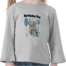 Boy Monkey With Gifts 1st Birthday T Shirts
