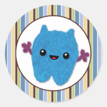 BOY MONSTER Peek a Boo Baby Monsters PABC #7 Round Sticker